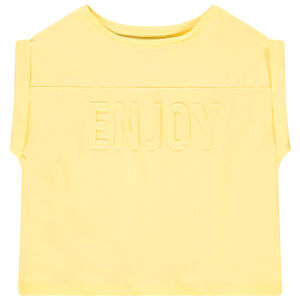 T-shirt κοντομάνικο με μήνυμα ανάγλυφο για κορίτσι 