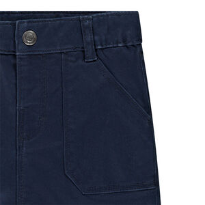 Παντελόνι μονόχρωμο twill με ψεύτικες τσέπες για αγόρι 