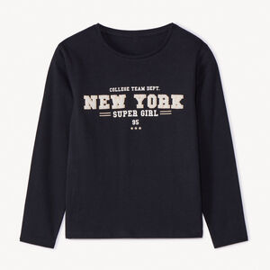 T-shirt manches longues avec broderie bouclette pour fille 