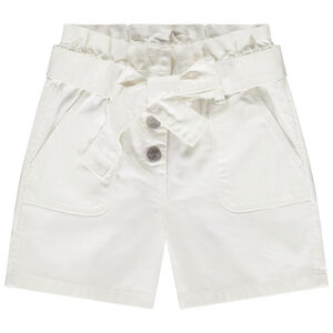 Short paperbag en twill avec ceinture à nouer pour fille 