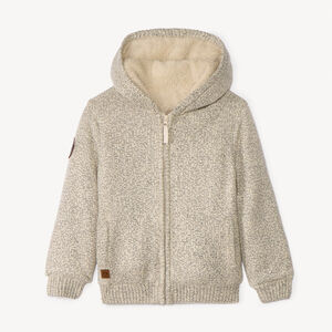 Gilet à capuche en tricot doublé sherpa pour garçon 