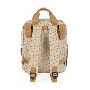 Sac à dos à langer imprimé cœurs Poppy + tapis cannelle 