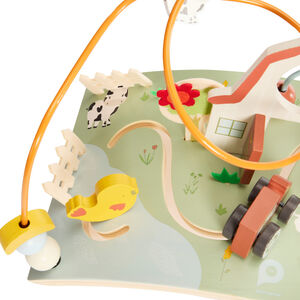 Πίνακας δραστηριοτήτων από ξύλο με σπείρες Φάρμα 