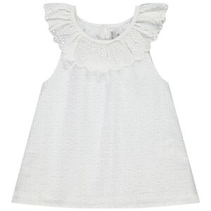 Τουνίκες σε plumetis με γιακά δαντέλα για bebe κορίτσι 