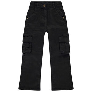 Τζιν πάνινο σε στυλ cargo με φόρμα τρομπέτας για κορίτσι 