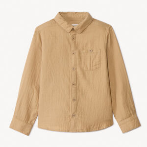 Πουκάμισο μακρυμάνικο μονόχρωμο με τσέπη για αγόρι 