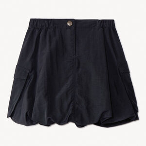 Φούστα από πάνινο ύφασμα parachute μονόχρωμη για κορίτσι 