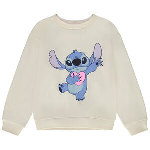 Φούτερ oversize σε molleton print Stitch Disney για κορίτσι 