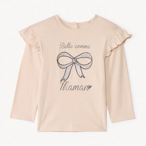 T-shirt manches longues à broderie dorée pour bébé fille 