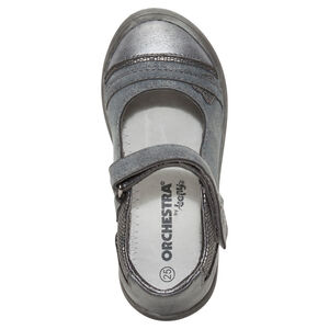 Μαλακά παπουτσάκια γκρι με διακοσμητικά λουράκια  