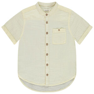 Πουκάμισο κοντομάνικο μονόχρωμο σε tetra για αγόρι 