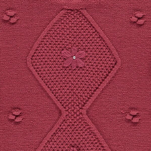 Πλεκτό πουλόβερ με φαντεζί πλέξη και ραμμένες χάντρες για κορίτσι 