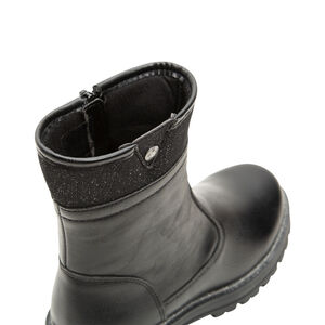 Μποτάκια τρακτερωτά από συνθετικό δέρμα με ρέλι με παγιέτες 