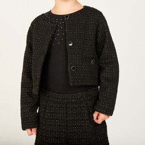 Veste tailleur scintillante en maille fantaisie pour fille 