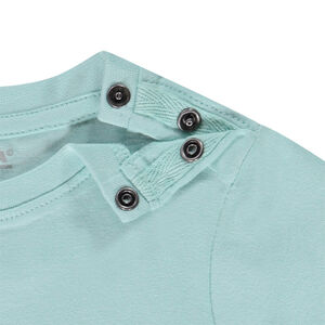 T-shirt από jersey με σχέδιο ζώου και ανάγλυφο μήνυμα για μωρό αγόρι 