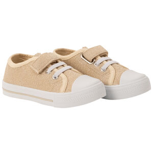 Χαμηλά πάνινα παπούτσια σε χρυσό χρώμα με σκρατς για κορίτσι 