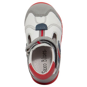 Δερμάτινα παπούτσια με μπαρέτα με φάσες σε αντίθεση 