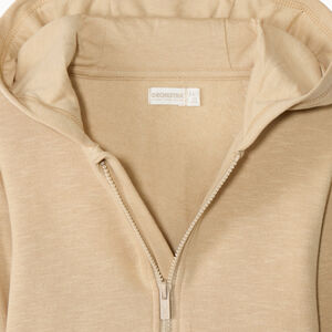 Ζακέτα molleton slub μονόχρωμη με κουκούλα για αγόρι 