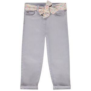 Τζιν ίσιο σε denim με ζώνη φουλάρι για bebe κορίτσι 