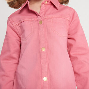 Robe manches longues uni en denim pour fille 