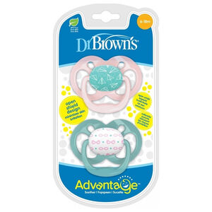 Dr. Brown's Πιπίλα Advantage κορίτσι, επίπεδο 2, 6-12 μηνών (2 τεμ.) 