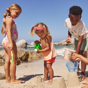 Ολόσωμο μαγιό jersey με πολύχρωμα λουλούδια για κορίτσι 