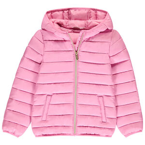 Μπουφάν ελαφρύ μονόχρωμο με κουκούλα για κορίτσι 