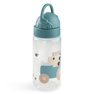Παγούρι Πλαστικό Με Καλαμάκι Tiny Farm Blue 350 ml 