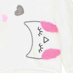 Φούτερ molleton με σχέδιο κέντημα για bebe κορίτσι 