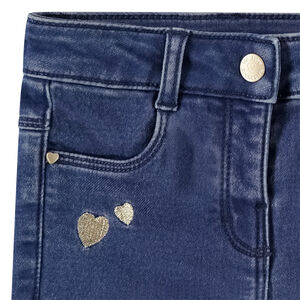 Τζιν slim με κεντημένες καρδιές για bebe κορίτσι 