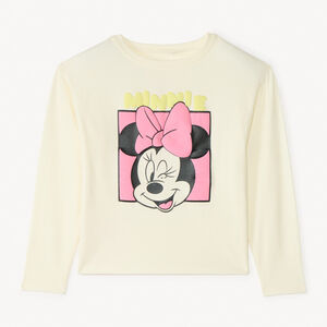 T-shirt à manches longues avec imprimé placé Minnie Disney pour fille 