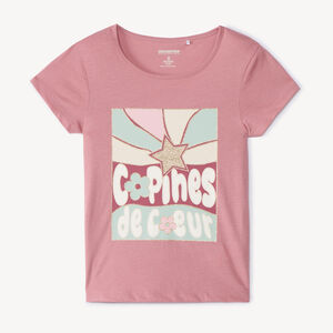 Κοντομάνικο μπλουζάκι jersey με φαντεζί σχέδιο και glitter για κορίτσι 