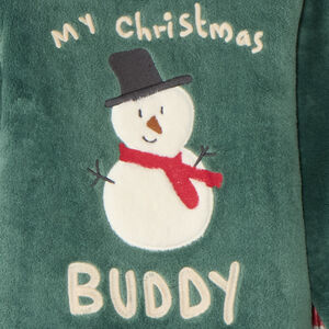 Pyjama garçon 2 pièces motif bonhomme de neige et carreaux 