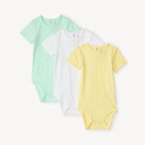 Σετ από 3 μονόχρωμα κοντομάνικα bodys για αγόρι μωρό 