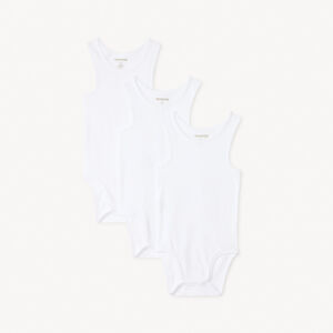 Σετ από 3 bodies μονόχρωμα σε πλεκτό ύφασμα για bebe αγόρι 