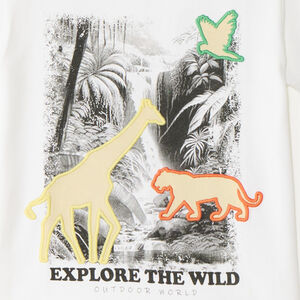 T-shirt με κοντά μανίκια με φωτογραφική εκτύπωση θεματολογίας ζούγκλας για αγόρια 