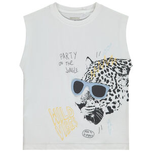 Αμάνικο μπλουζάκι print με flap 3D γυαλιά για αγόρι 