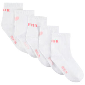 Σετ από 5 ζευγάρια κανονικών κάλτσων με μηνύματα σε ζακάρ 