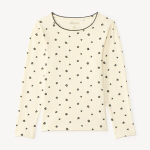 T-shirt à manches longues imprimé fleurs pour fille 