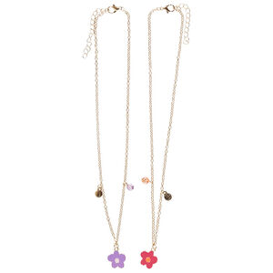 Lot de 2 colliers pendentifs fleurs pour fille 