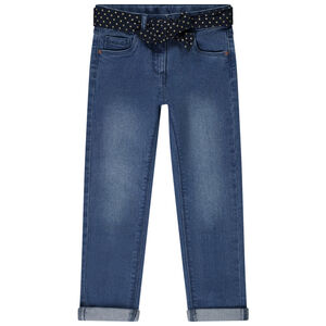 Τζιν slim + αποσπώμενο φουλάρι με πουά print για κορίτσι 