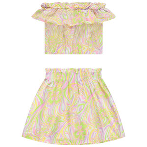 Σετ 2 τμχ. με σχέδιο top + φούστα για κορίτσι 