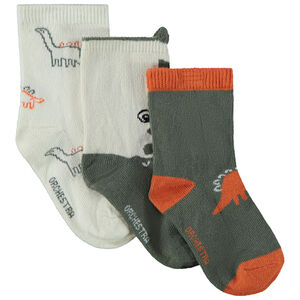 Σετ από 3 ζευγάρια κάλτσες δεινοσαύρων για μωρό αγόρι 