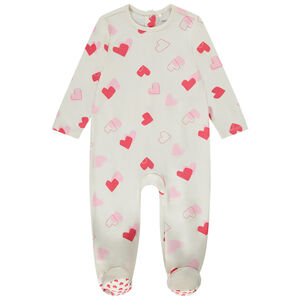 Φορμάκι ύπνου με σχέδιο καρδιές για bebe κορίτσι με διαφορετικά ανοίγματα ανάλογα με την ηλικία 