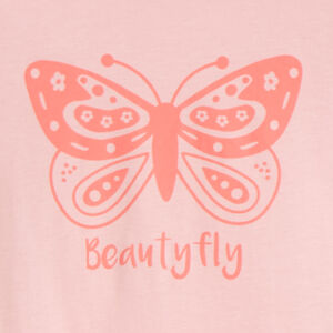 Σετ πιτζάμας 2 τμχ. jersey ροζ με σχέδιο πεταλούδα για κορίτσι 