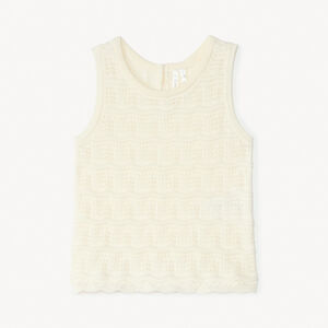 Αμάνικο μπλουζάκι από πλεκτό με σχέδιο αζούρ για bebe κορίτσι 