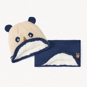 Σετ πλεκτό σκουφάκι και snood με παιχνιδιάρικο σχέδιο για μωρό 