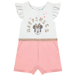 Combishort bicolore en maille print Minnie Disney pour bébé fille Main Combishort bicolore en maille print Minnie Disney pour bébé fille