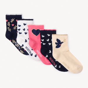 Σετ από 5 ζευγάρια καλτσών με φάσες για κορίτσι 