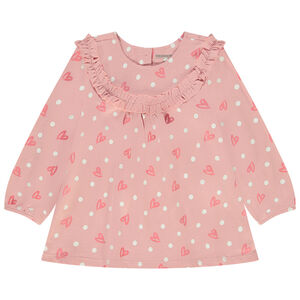 Τουνίκ με μακριά μανίκια από jersey με φαντεζί τύπωμα για μωρό κορίτσι 